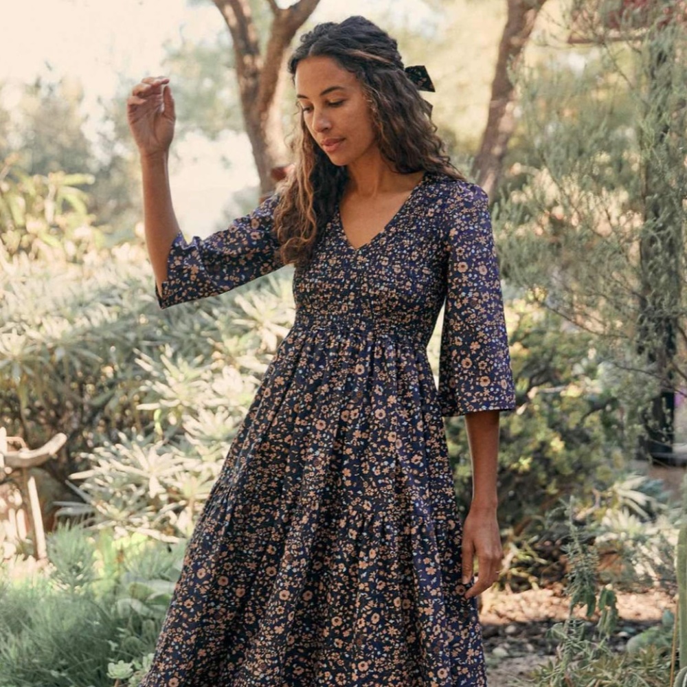 Christy Dawn Basil Dress Navy Anemone